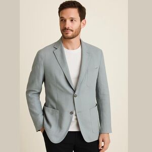 Elie TAHARI Men's Size M Sports Jacket Blazer Miles Outerwear Linen Rainstorm